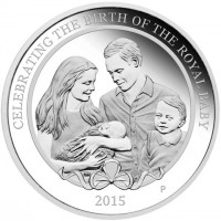 Silver coin Australia KM# 3111 CELEBRATING THE BIRTH OF THE ROYAL BABY. 2015. P. AH.