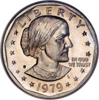 obverse of 1 Dollar - Susan B. Anthony Dollar (1979 - 1999) coin with KM# 207 from United States. Inscription: LIBERTY 1979 IN GOD WE TRUST