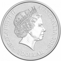 Silver coin Australia KM# 3062 ELIZABETH II. AUSTRALIA 2015. 1 DOLLAR. IRB.