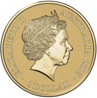 Aluminium Bronze coin Australia KM# 3069 ELIZABETH II. AUSTRALIA 2015. 1 DOLLAR. IRB.