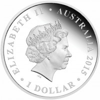 Silver coin Australia KM# 2196 ELIZABETH II. AUSTRALIA 2015. 1 DOLLAR. IRB.