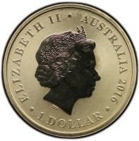 ELIZABETH II. AUSTRALIA 2016. 1 DOLLAR. IRB.