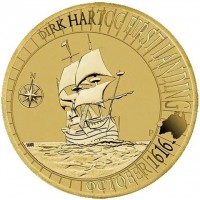 Aluminium Bronze coin Australia KM# 3218 DIRK HARTOG FIRST LANDING. P. WR. OCTOBER 1616.