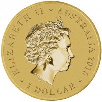 Aluminium Bronze coin Australia KM# 3222 ELIZABETH II. AUSTRALIA 2016. 1 DOLLAR. IRB.