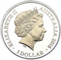 Silver coin Australia KM# 3225a ELIZABETH II. AUSTRALIA 2016. 1 DOLLAR. IRB.