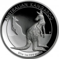 Silver coin Australia KM# 3233 AUSTRALIAN KANGAROO. P IJ. 2016 1oz 999 SILVER.