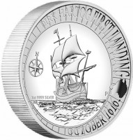 Silver coin Australia KM# 3245 DIRK HARTOG FIRST LANDING. OCTOBER 1616 P WR. 1oz 9999 SILVER.