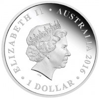 Silver coin Australia KM# 3253 ELIZABETH II. AUSTRALIA 2016. 1 DOLLAR. IRB.