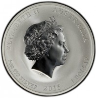 ELIZABETH II AUSTRALIA. IRB. 1oz 999 SILVER 2014 1 DOLLAR.
