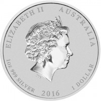 ELIZABETH II AUSTRALIA. IRB. 1oz 999 SILVER 2016 1 DOLLAR.