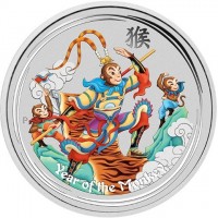 Silver coin Australia KM# 3257 猴. P. Year of the Monkey.