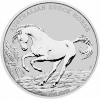 AUSTRALIAN STOCK HORSE. JM P. 2017 1oz 9999 SILVER.