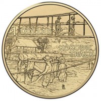 Aluminium Bronze coin Australia KM# 3373 1 DOLLAR. KOKODA. TRACK. EJL.