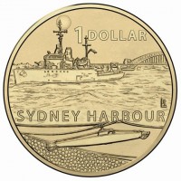 Aluminium Bronze coin Australia KM# 3375 1 DOLLAR. SYDNEY. HARBOUR. EJL.