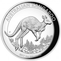 AUSTRALIAN KANGAROO. P JM. 2017 1oz 999 SILVER.