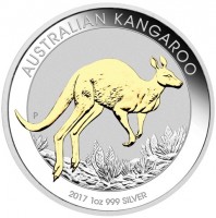 AUSTRALIAN KANGAROO. P JM. 2017 1oz 999 SILVER.