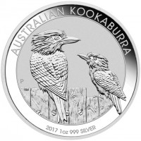 Silver coin Australia KM# 3390 AUSTRALIAN KOOKABURRA. P NM. 2017 1oz 999 SILVER.