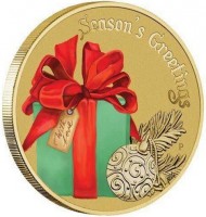 Aluminium Bronze coin Australia KM# 3381 Season's Greetings. P. With Love. NM.