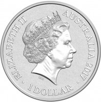 Silver coin Australia KM# 3396 ELIZABETH II. AUSTRALIA 2017. 1 DOLLAR. IRB.