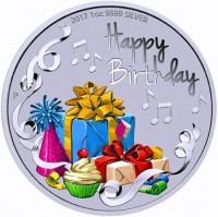 2018 1oz 9999 SILVER. Happy. Birthday. P. JM.