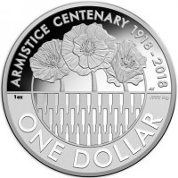 ARMISTICE CENTENARY 1918 - 2018. AS. ONE DOLLAR.