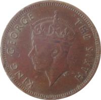 Hong Kong coin 10 Cents - George VI (1948 - 1951) obverse obverse of 10 Cents - George VI (1948 - 1951) coin with KM# 25 from Hong Kong. Inscription: KING GEORGE THE SIXTH