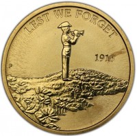 Aluminium Bronze coin Australia KM# 2868 LEST WE FORGET 1918. P IJ.