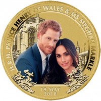 Aluminium Bronze coin Australia KM# 3487 H.R.H. PRINCE HENRY OF WALES & MS. MEGHAN MARKLE. 19 MAY 2018. P NM.