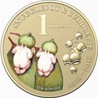 Aluminium Bronze coin Australia KM# 3489 SNUGGLEPOT & CUDDLEPIE. 1 DOLLAR. 1918 - 2018. (C) MS & CPA 2018.