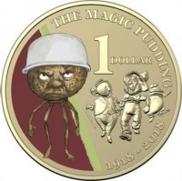 Aluminium Bronze coin Australia KM# 3490 THE MAGIC PUDDING. 1 DOLLAR. 1918 - 2018.