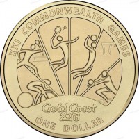 Aluminium Bronze coin Australia KM# 3493 XXI COMMONWEALTH GAMES. Gold Coast 2018. ONE DOLLAR.