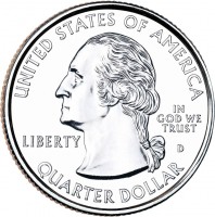 United States coin 1/4 Dollar - Yellowstone, Wyoming - Washington Quarter (2010) obverse obverse of 1/4 Dollar - Yellowstone, Wyoming - Washington Quarter (2010) coin with KM# 470 from United States. Inscription: UNITED STATES OF AMERICA IN GOD WE TRUST LIBERTY P QUARTER DOLLAR