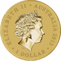 Aluminium Bronze coin Australia KM# 2004 ELIZABETH II. AUSTRALIA 2013. 1 DOLLAR. IRB.