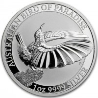 AUSTRALIAN BIRD OF PARADISE. 1oz 9999 SILVER. P. JM.