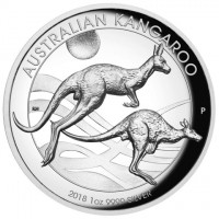 AUSTRALIAN KANGAROO. NH P. 2018 1oz 9999 SILVER.