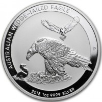 Silver coin Australia KM# 3512 AUSTRALIAN WEDGE-TAILED EAGLE. P. 2018 1OZ 9999 SILVER. JM.