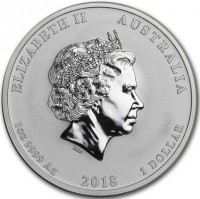 Silver coin Australia KM# 3515 ELIZABETH II AUSTRALIA. IRB. 1OZ 9999 Ag 2018 1 DOLLAR.