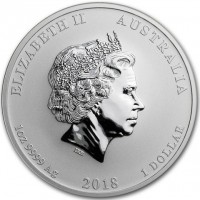 ELIZABETH II AUSTRALIA. IRB. 1OZ 9999 Ag 2018 1 DOLLAR.