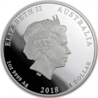 Silver coin Australia KM# 3524 ELIZABETH II AUSTRALIA. IRB. 1oz 999 SILVER 2018 1 DOLLAR.