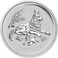 Silver coin Australia KM# 3526 狗. IJ. P. Year of the Dog.