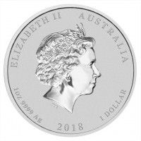 ELIZABETH II AUSTRALIA. IRB. 1oz 9999 Ag 2018 1 DOLLAR.