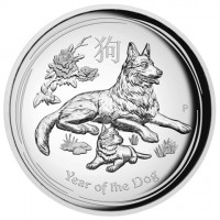 Silver coin Australia KM# 3525 狗. IJ. P. Year of the Dog.