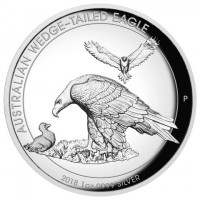 AUSTRALIAN WEDGE-TAILED EAGLE. P. 2018 1OZ 9999 SILVER. JM.