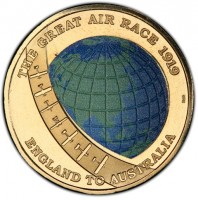 Aluminium Bronze coin Australia KM# 3663 THE GREAT AIR RACE 1919. ENGLAND TO AUSTRALIA.