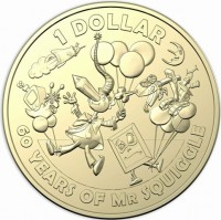 1 DOLLAR. 60 YEARS OF MR SQUIGGLE.