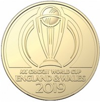 Aluminium Bronze coin Australia KM# 3677 ICC CRICKET WORLD CUP. ENGLAND & WALES. 2019.