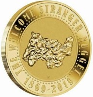 Aluminium Bronze coin Australia KM# 3684 THE WELCOME STRANGER NUGGET 1869 - 2019. P. SD.