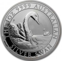 Silver coin Australia KM# 3702 THE 1OZ 9999 AUSTRALIAN. P JM. SILVER SWAN.