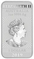 Silver coin Australia KM# 3708 ELIZABETH II. AUSTRALIA. 1 oz 9999 Ag. JC. 1 DOLLAR. 2019.