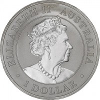 Silver coin Australia KM# 3717 ELIZABETH II. AUSTRALIA. 1 DOLLAR. JC.